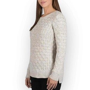Jeanne Pierre cotton knit sweater, cream size M